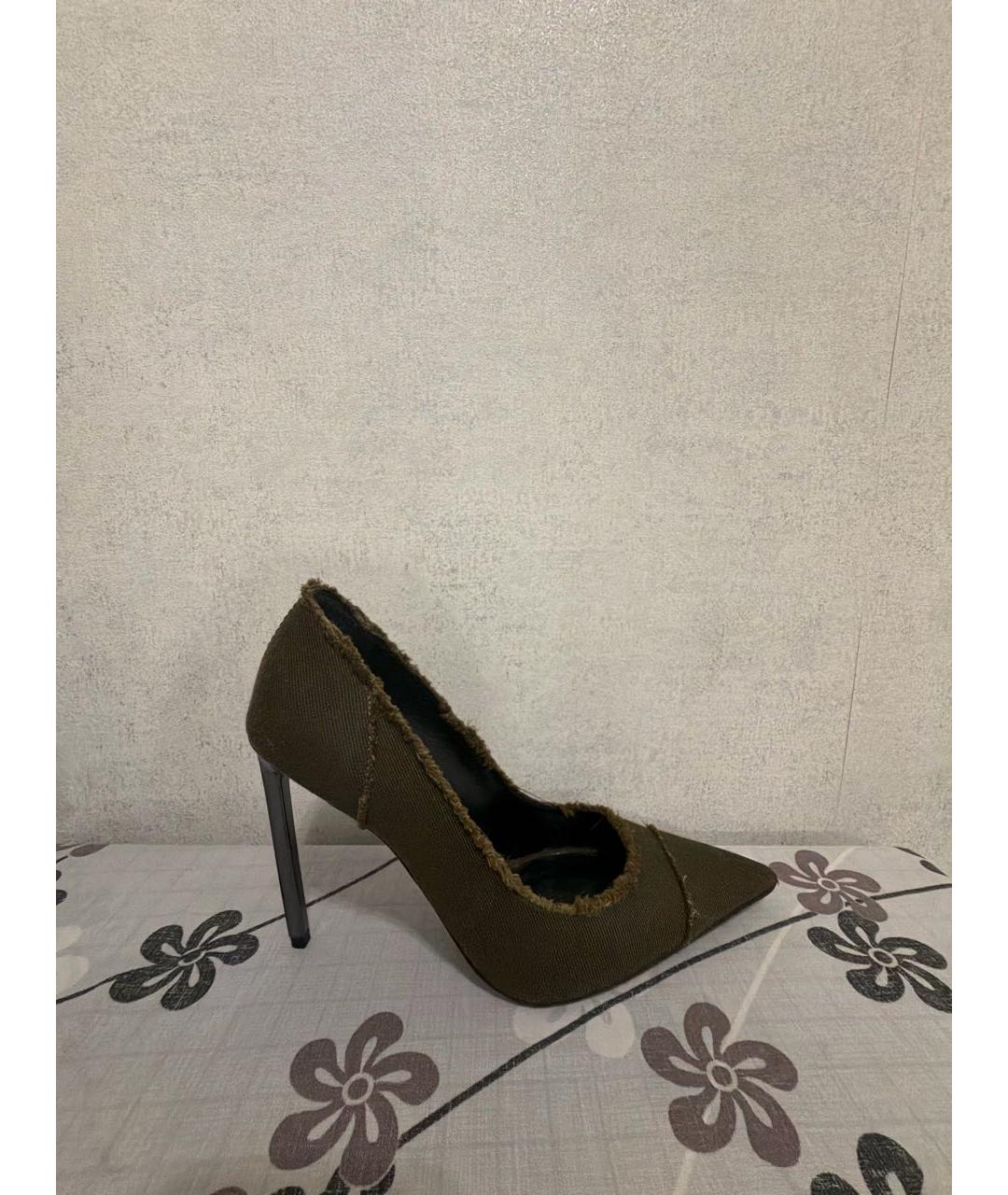 TOM FORD Хаки текстильные туфли, фото 7