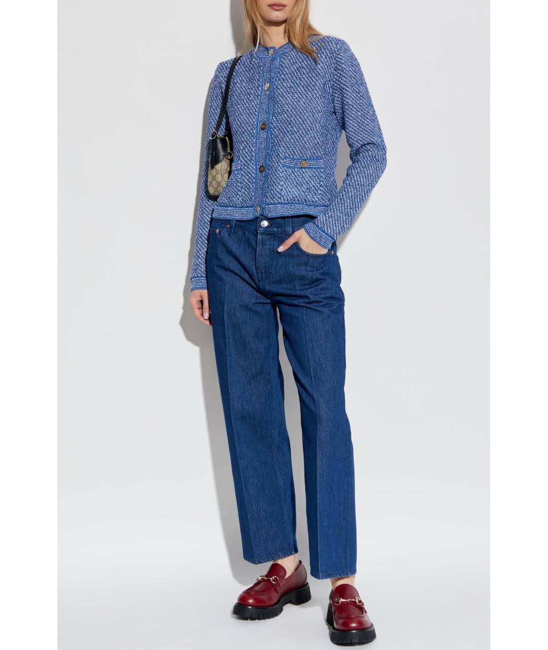 GUCCI Синий хлопковый кардиган, фото 2