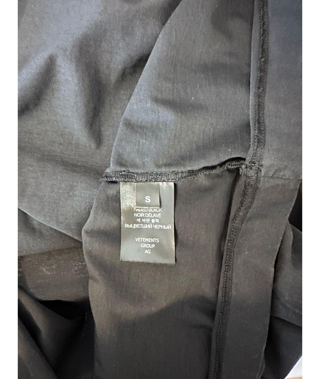 VETEMENTS Черная хлопковая футболка, фото 4
