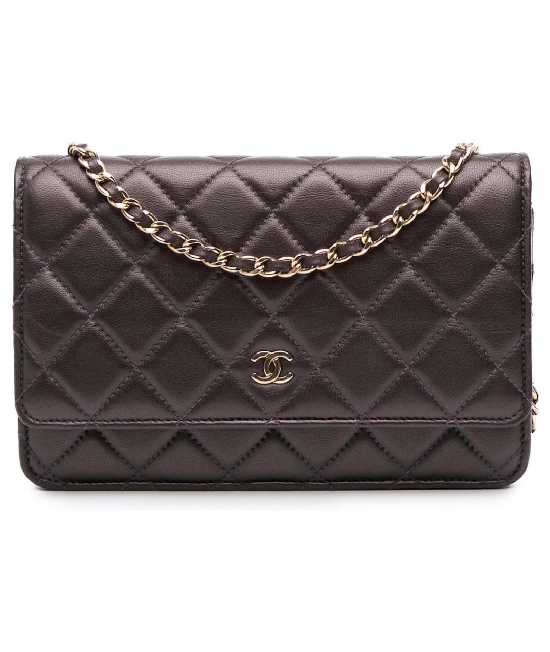 CHANEL Коричневая кожаная сумка через плечо, фото 9