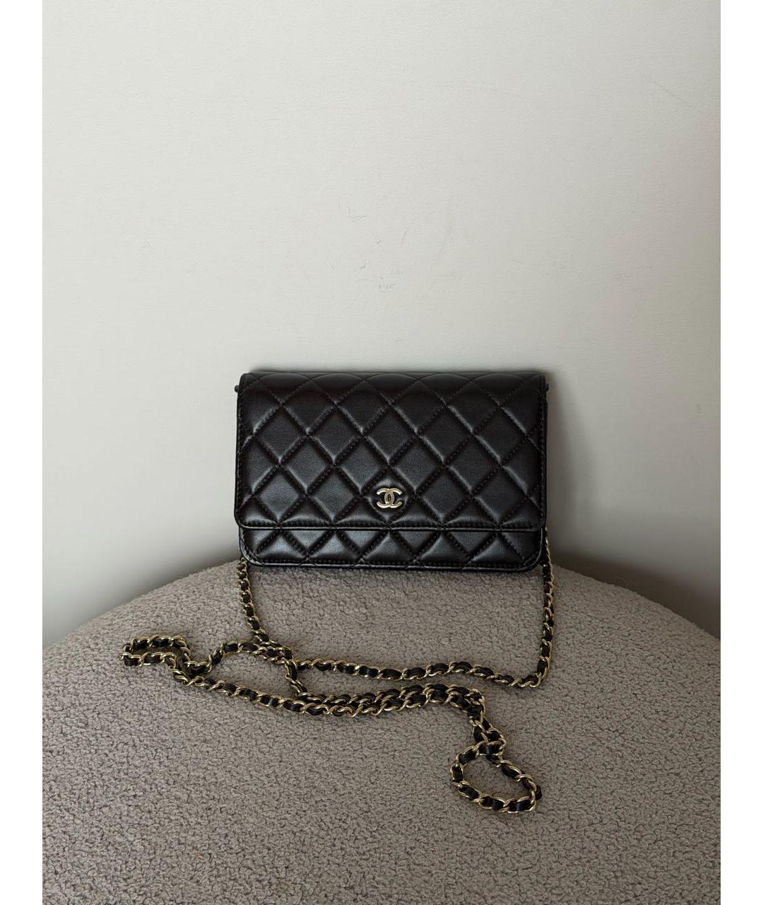 CHANEL Коричневая кожаная сумка через плечо, фото 2
