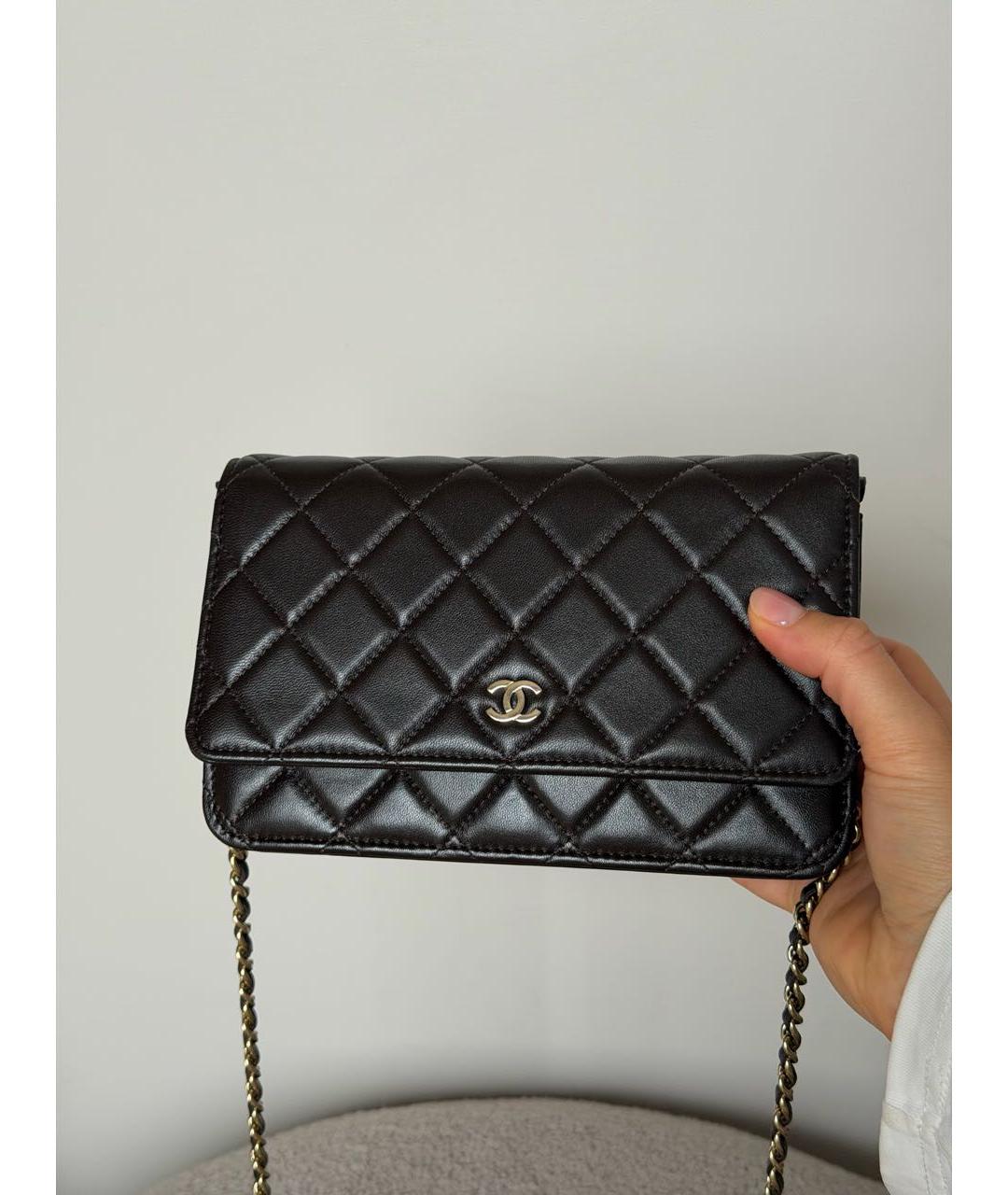 CHANEL Коричневая кожаная сумка через плечо, фото 3