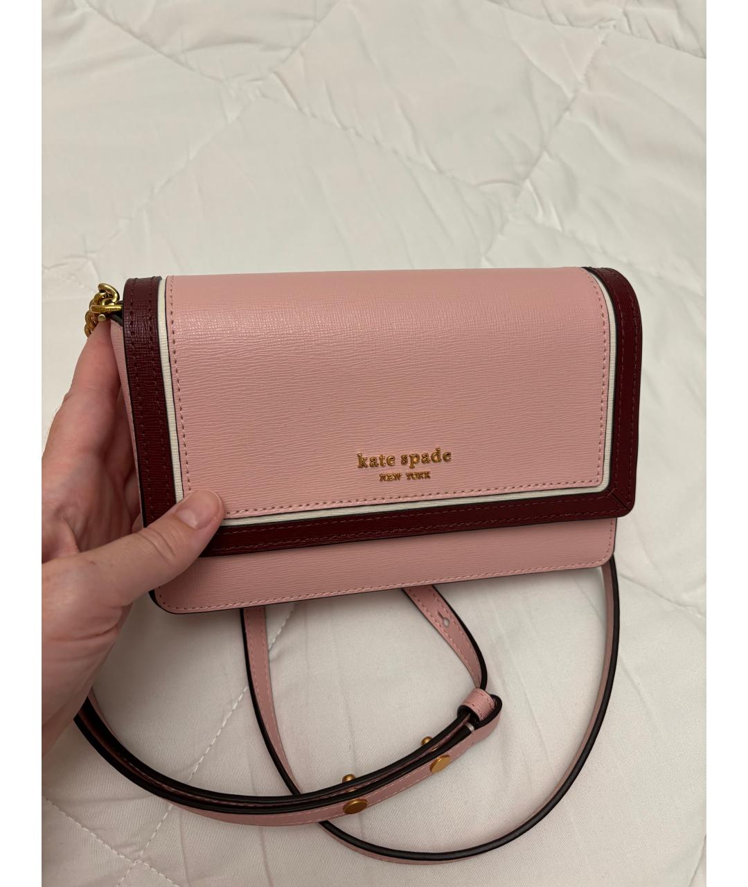 KATE SPADE Розовая кожаная сумка через плечо, фото 7