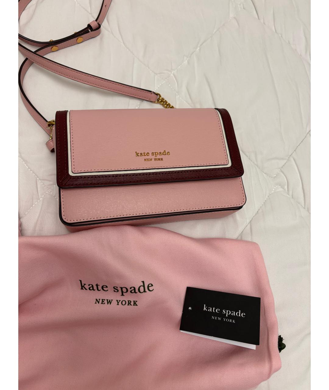 KATE SPADE Розовая кожаная сумка через плечо, фото 10