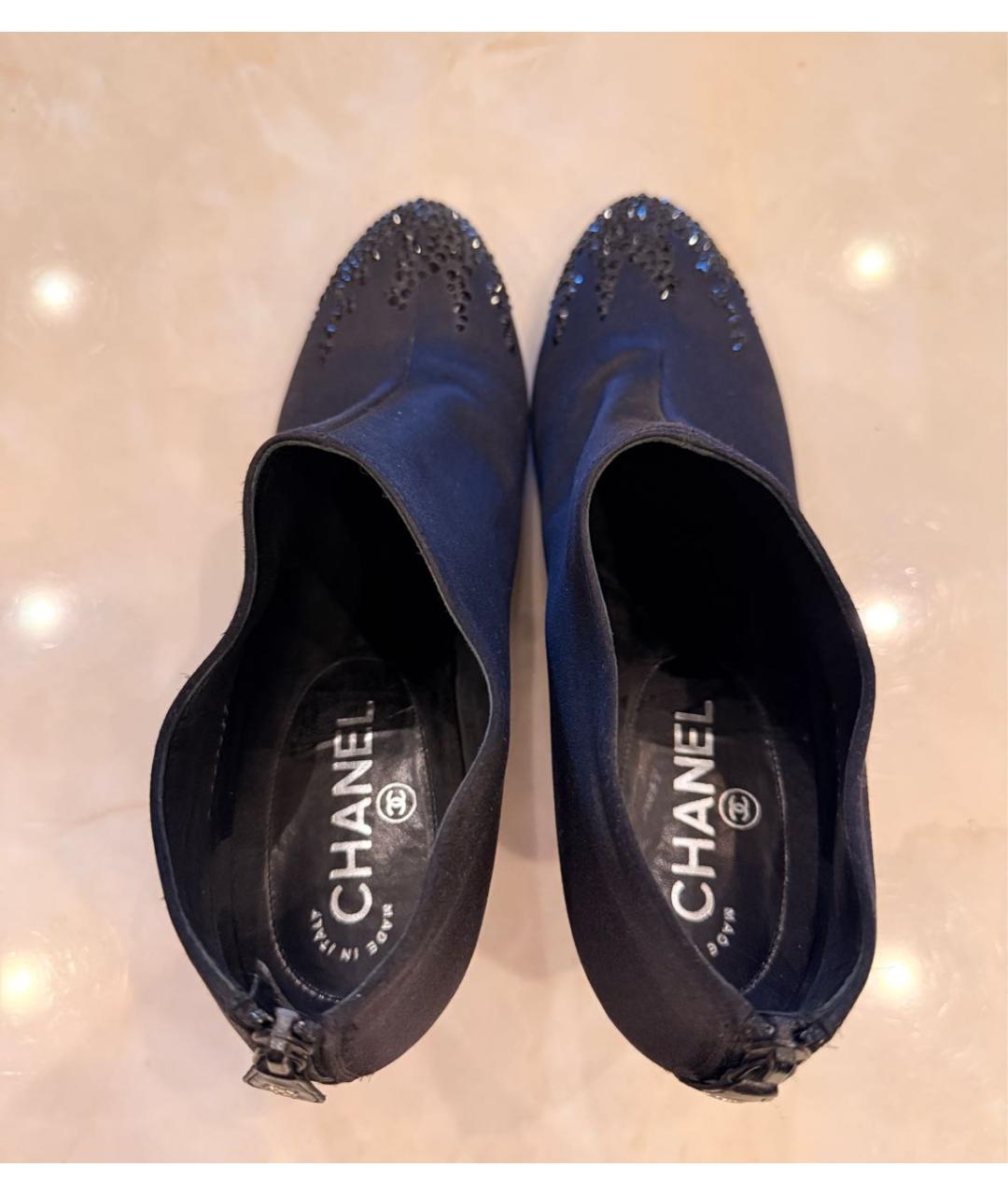 CHANEL Черные текстильные ботильоны, фото 3