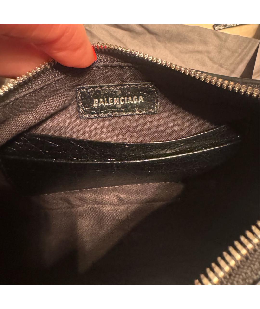 BALENCIAGA Черная кожаная сумка через плечо, фото 5