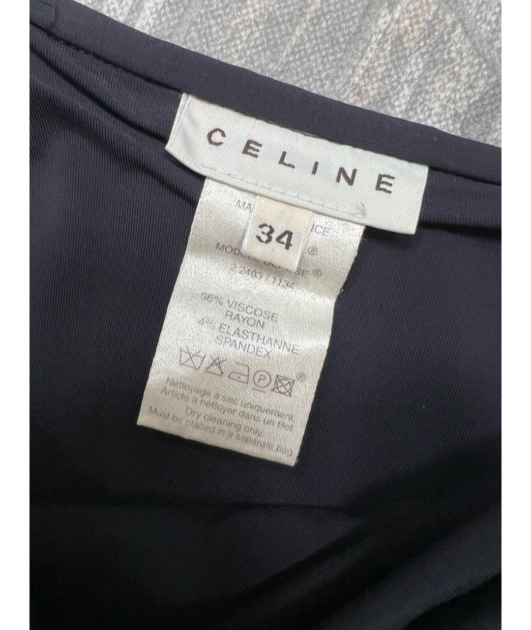 CELINE Черная вискозная юбка миди, фото 3