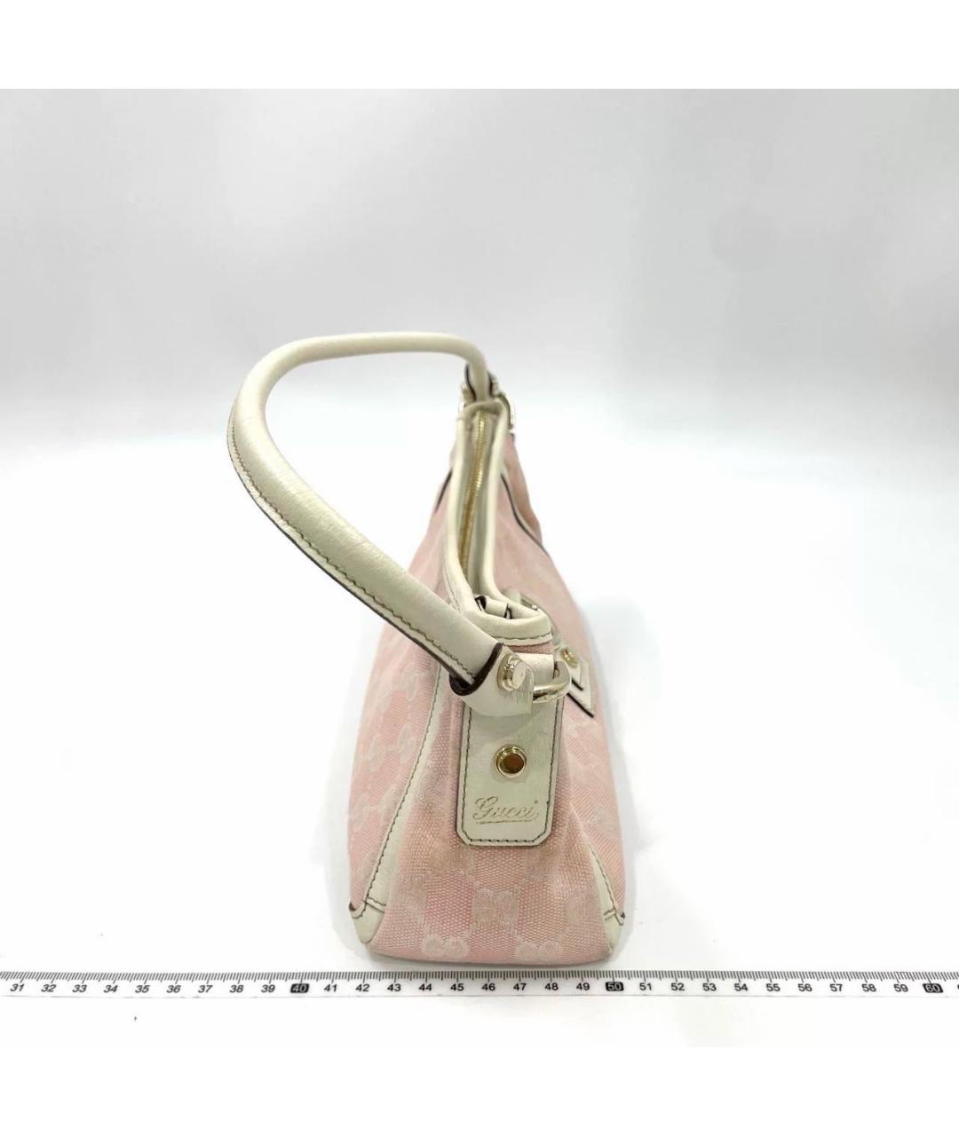 GUCCI Розовая твидовая сумка с короткими ручками, фото 4