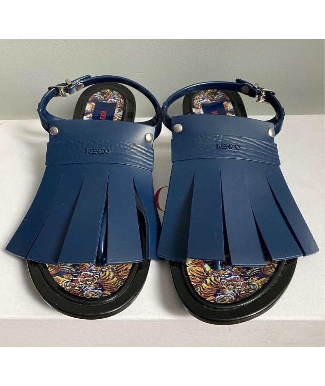 KENZO Темно-синие резиновые сандалии, фото 2