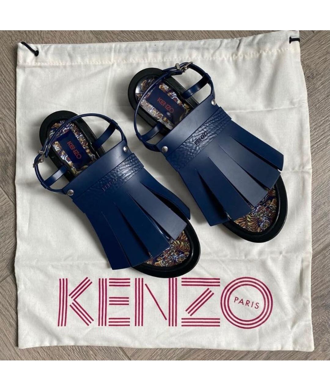 KENZO Темно-синие резиновые сандалии, фото 6