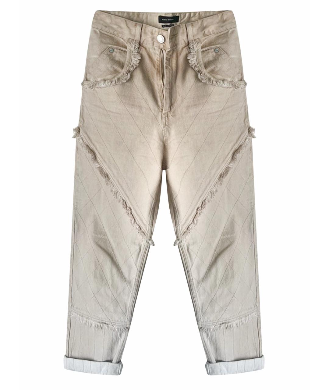 ISABEL MARANT Бежевые хлопковые прямые джинсы, фото 1