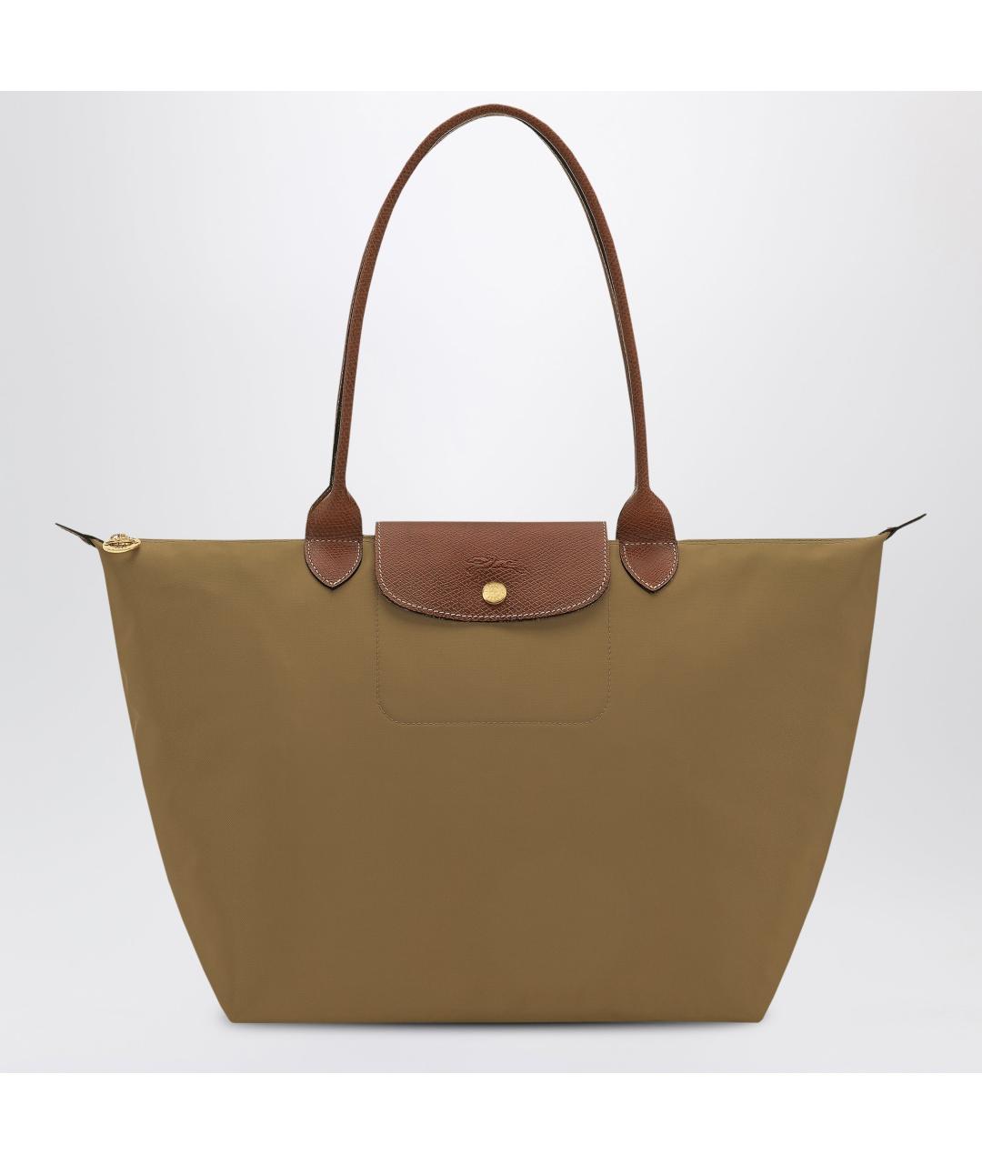 LONGCHAMP Зеленая нейлоновая сумка тоут, фото 3