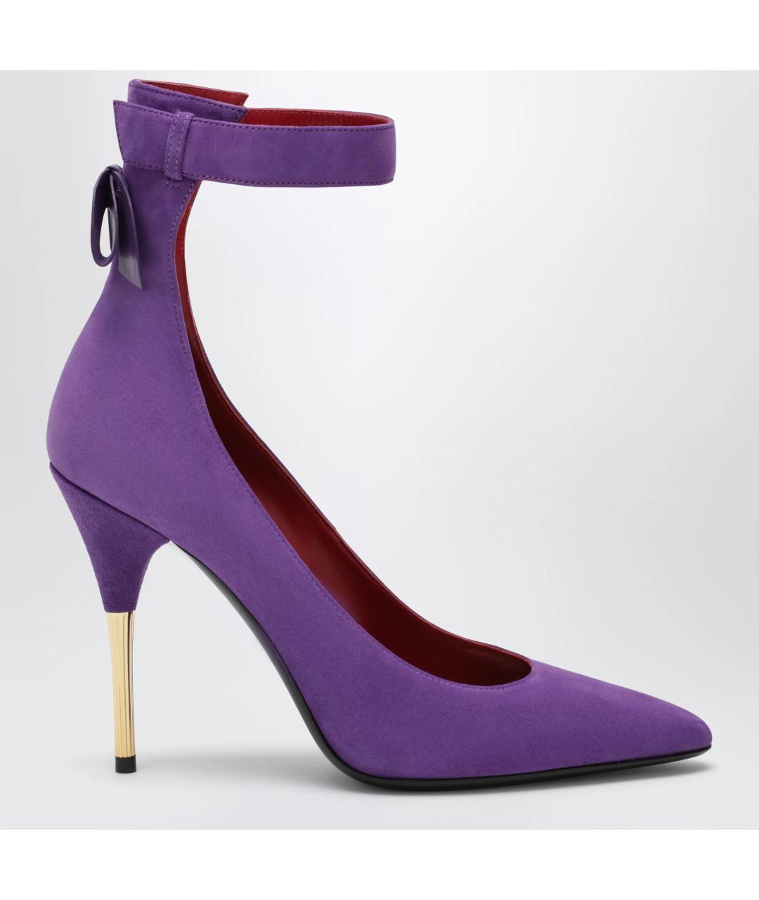 VALENTINO Фиолетовые замшевые туфли, фото 3
