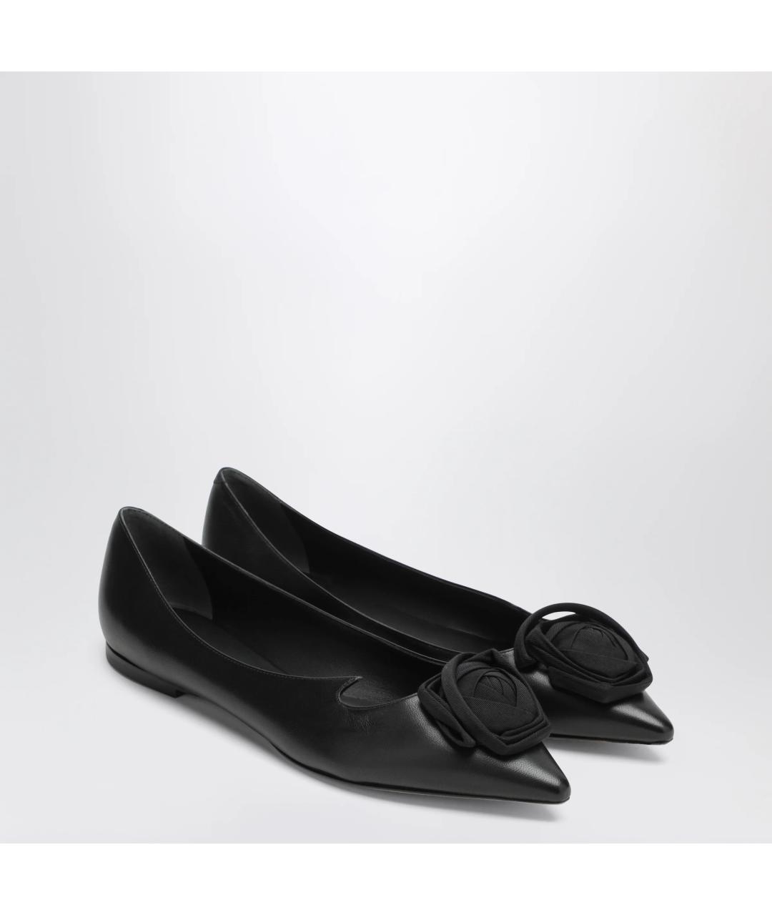 ROGER VIVIER Черные кожаные балетки, фото 2