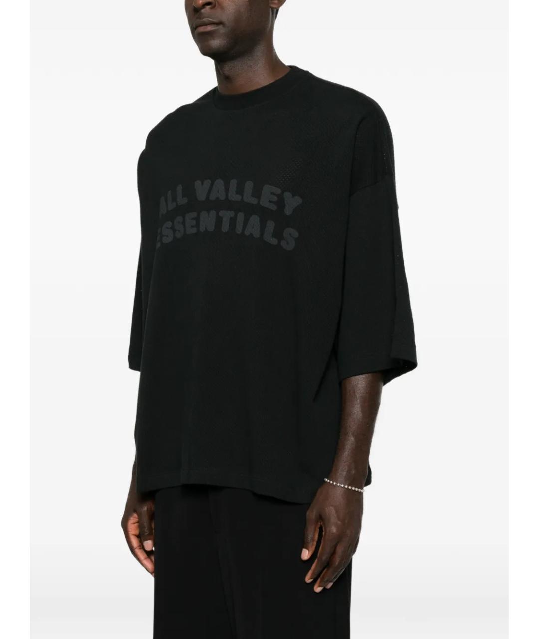 FEAR OF GOD ESSENTIALS Черная хлопковая футболка, фото 3