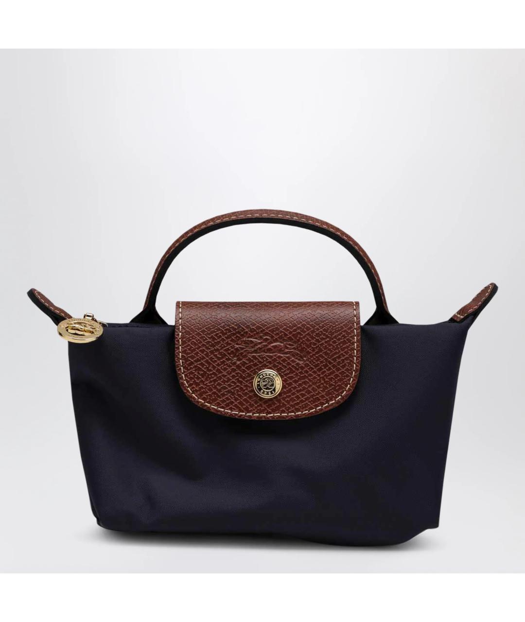 LONGCHAMP Синяя синтетическая сумка с короткими ручками, фото 3