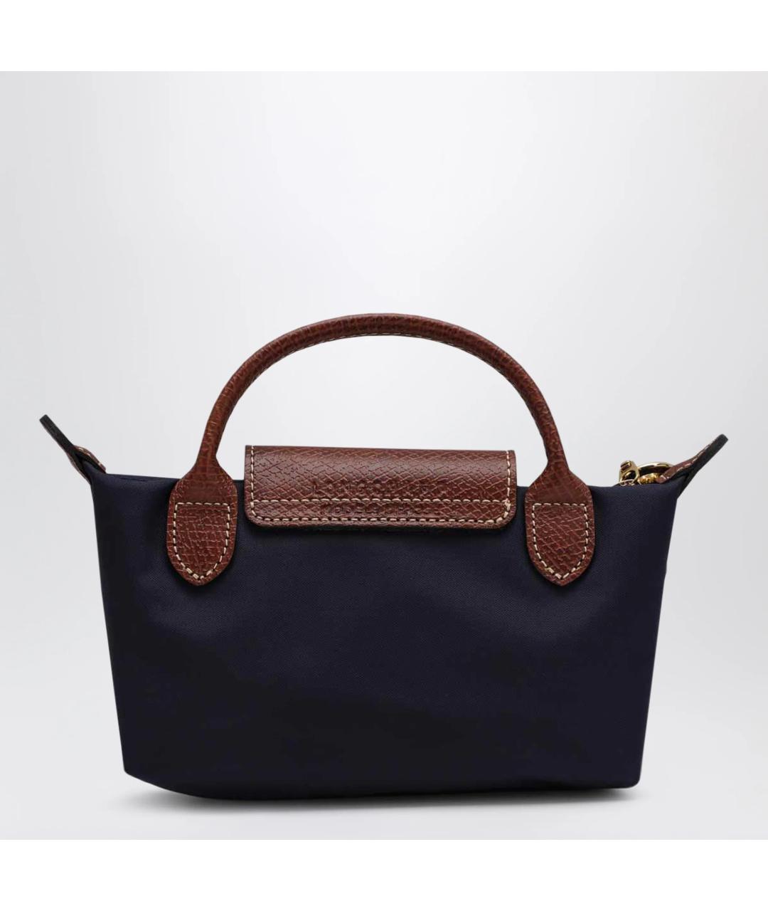 LONGCHAMP Синяя синтетическая сумка с короткими ручками, фото 2