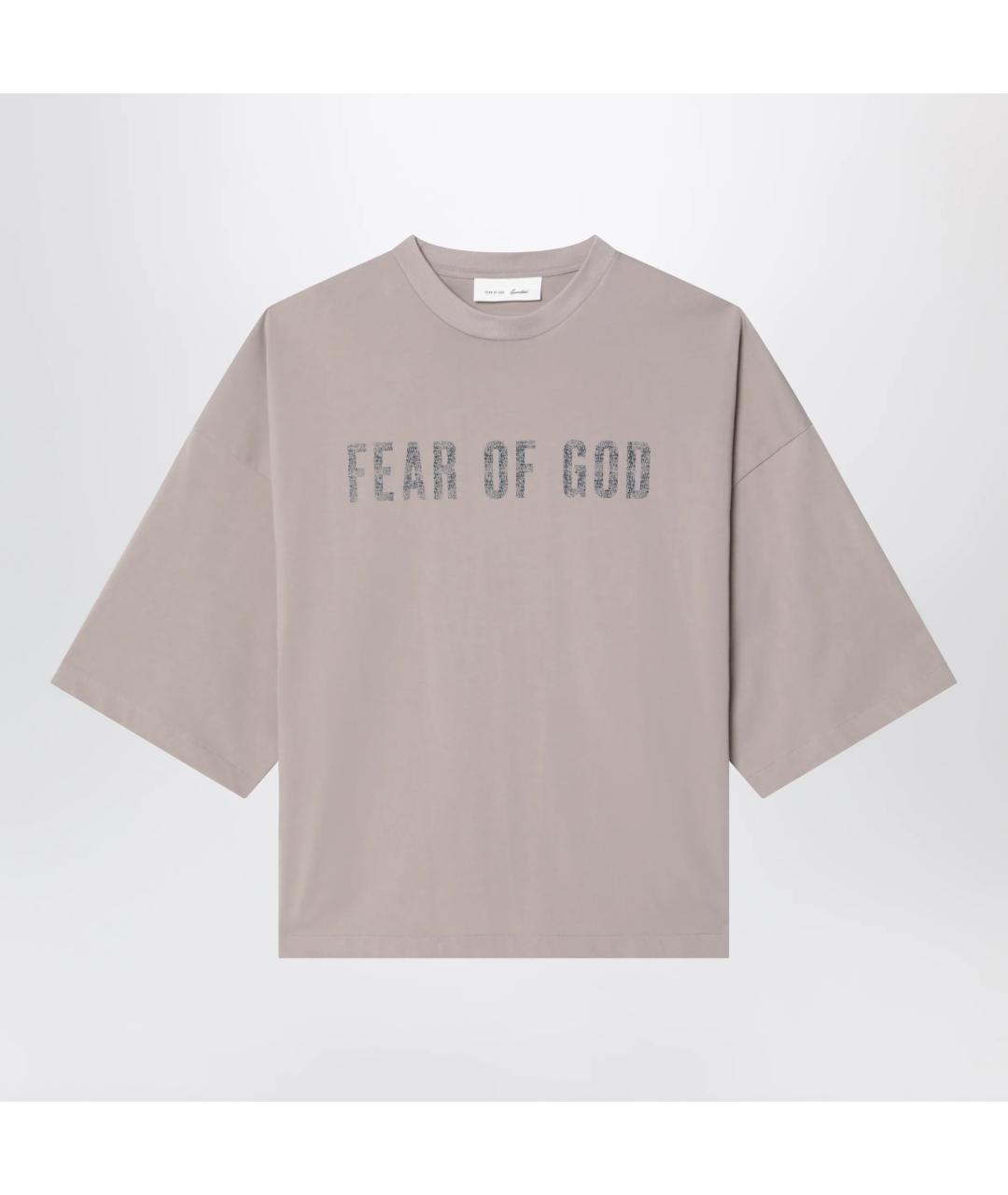 FEAR OF GOD ESSENTIALS Серая хлопковая футболка, фото 3