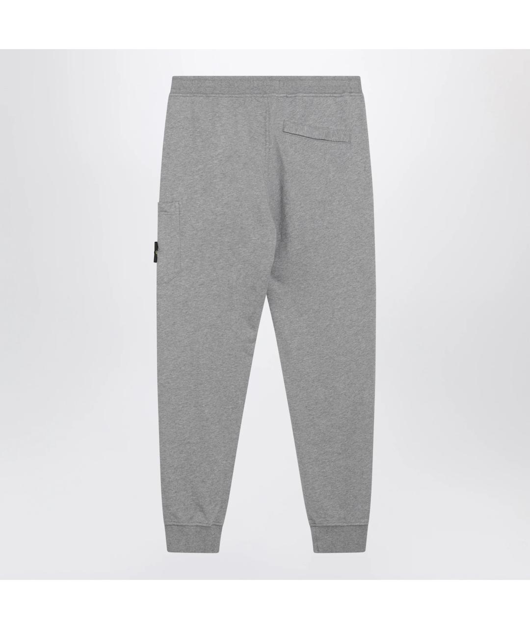 STONE ISLAND Серые хлопковые повседневные брюки, фото 2