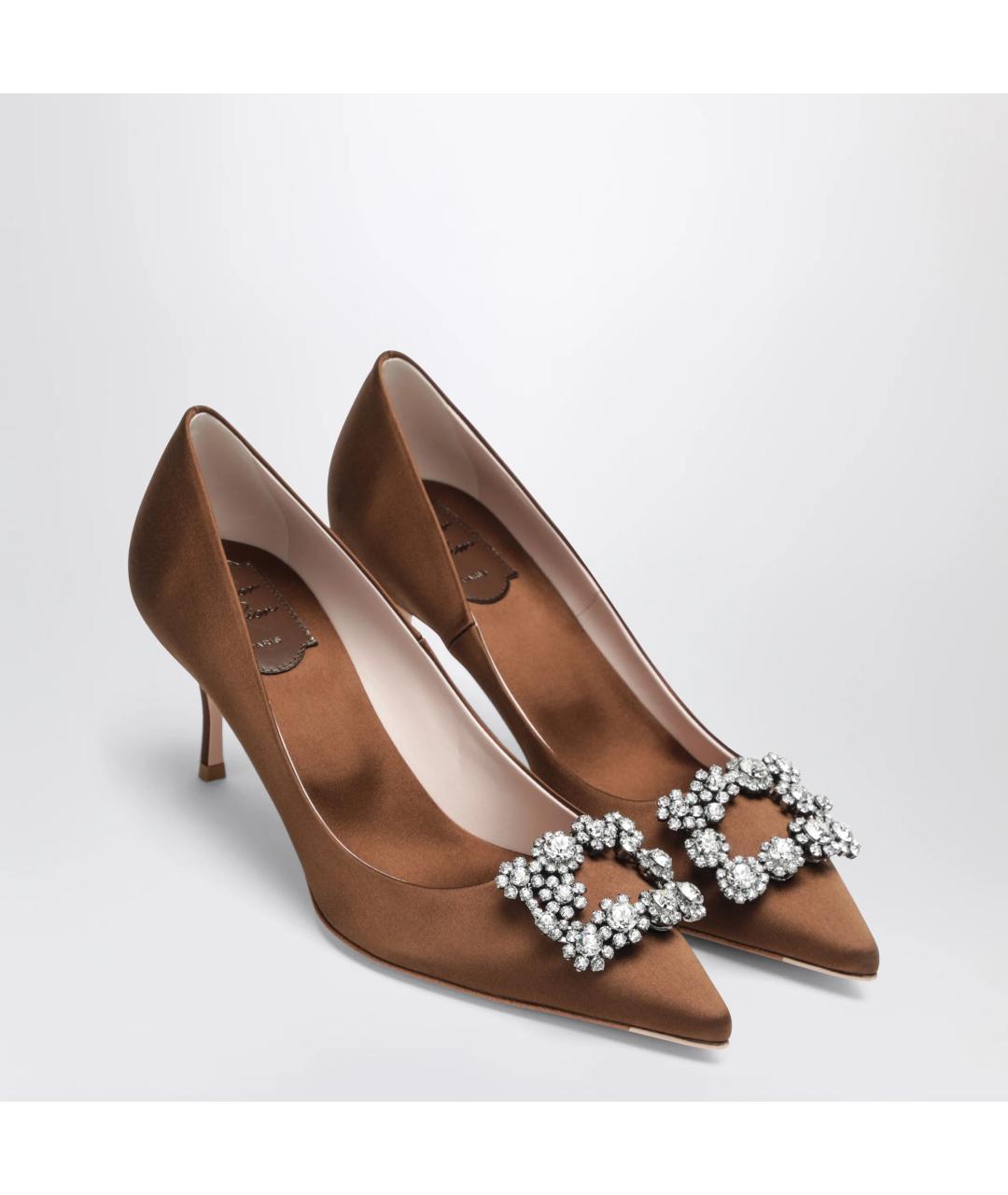 ROGER VIVIER Коричневые текстильные туфли, фото 2