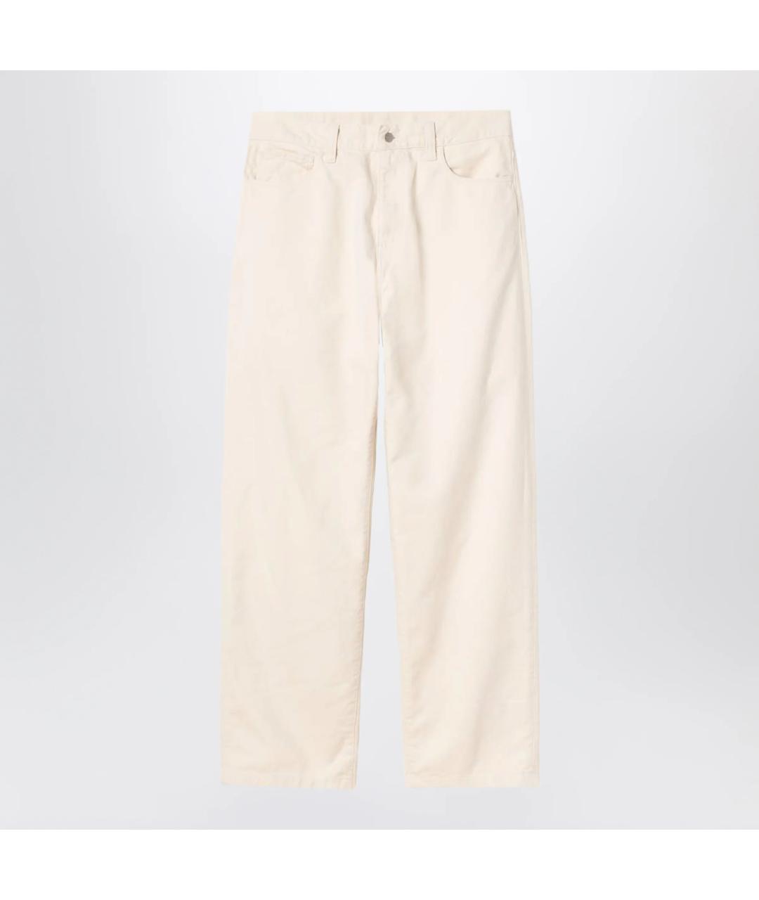 CARHARTT WIP Белые хлопковые повседневные брюки, фото 3