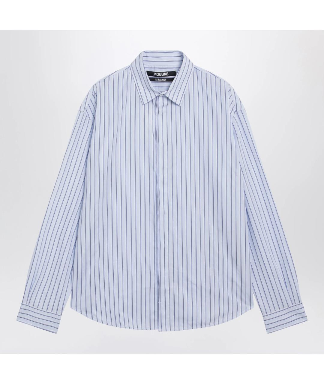 JACQUEMUS Голубая хлопковая кэжуал рубашка, фото 3