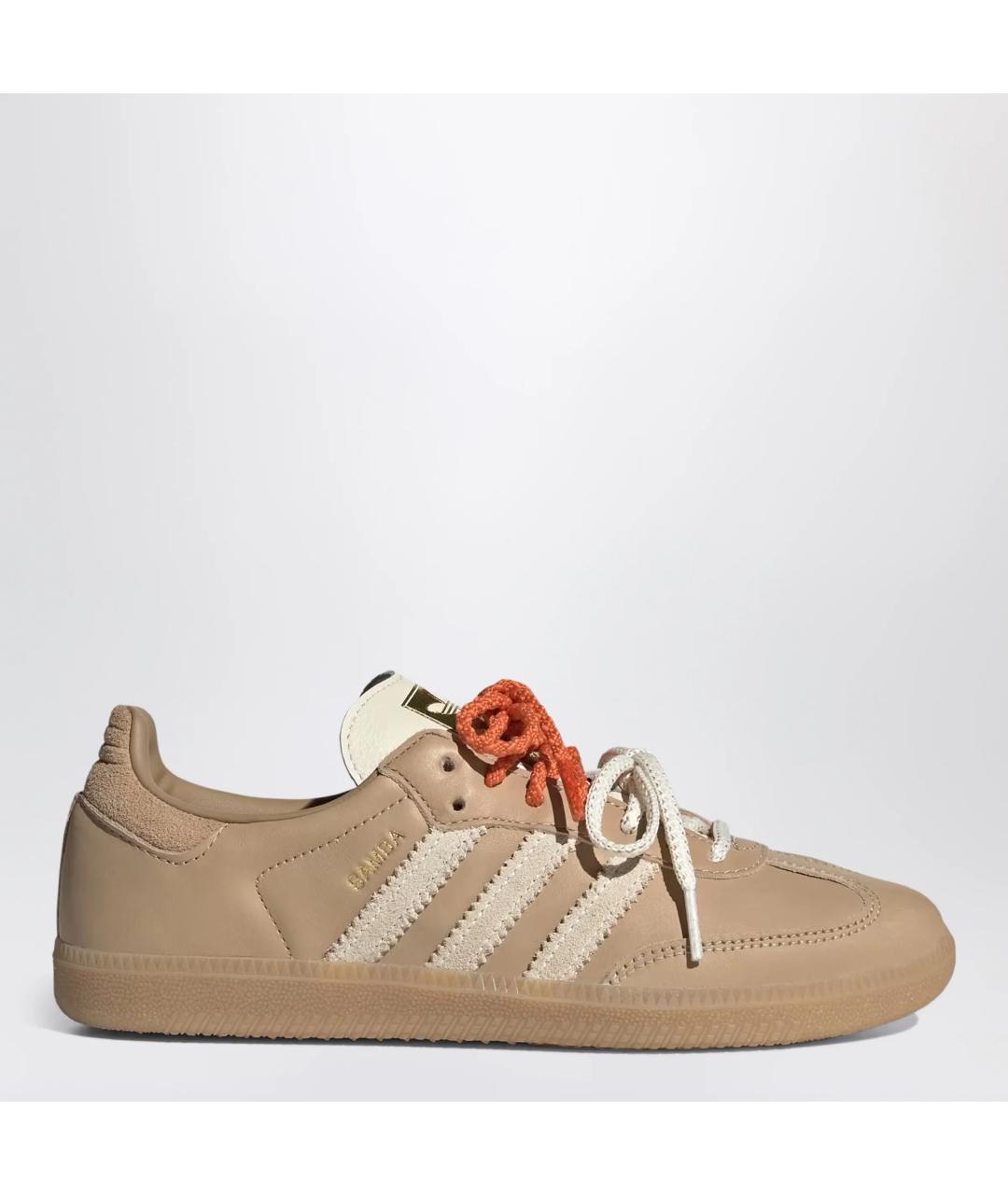 ADIDAS Бежевые кожаные низкие кроссовки / кеды, фото 3