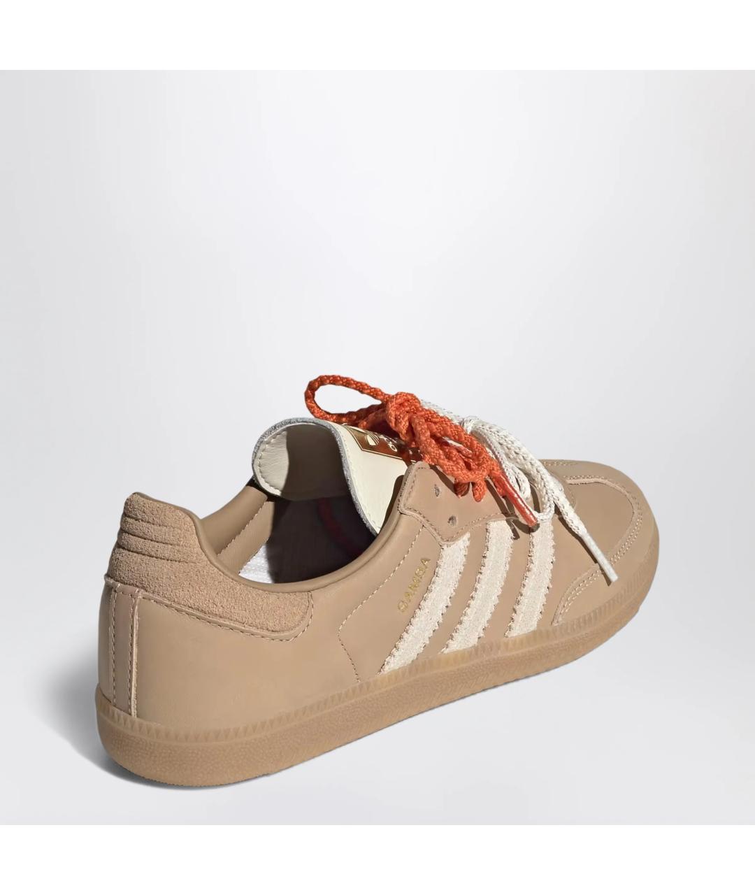 ADIDAS Бежевые кожаные низкие кроссовки / кеды, фото 2