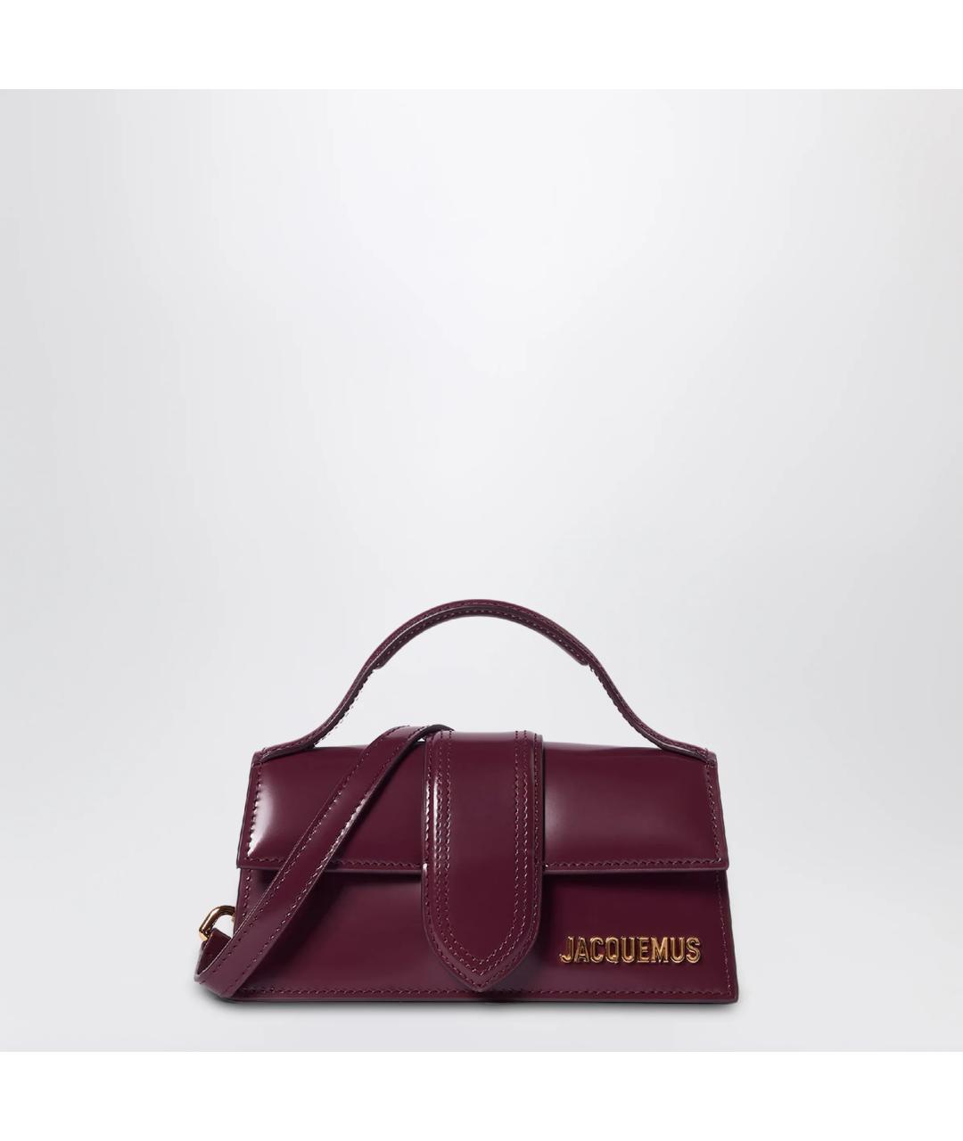 JACQUEMUS Бордовая кожаная сумка с короткими ручками, фото 3