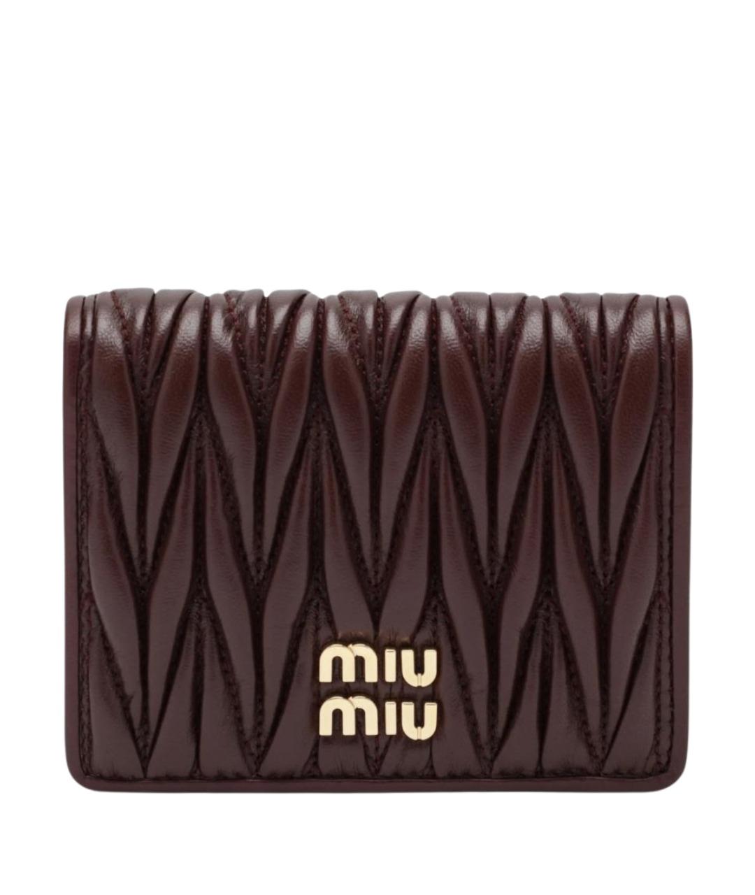MIU MIU Бордовый кожаный кошелек, фото 1
