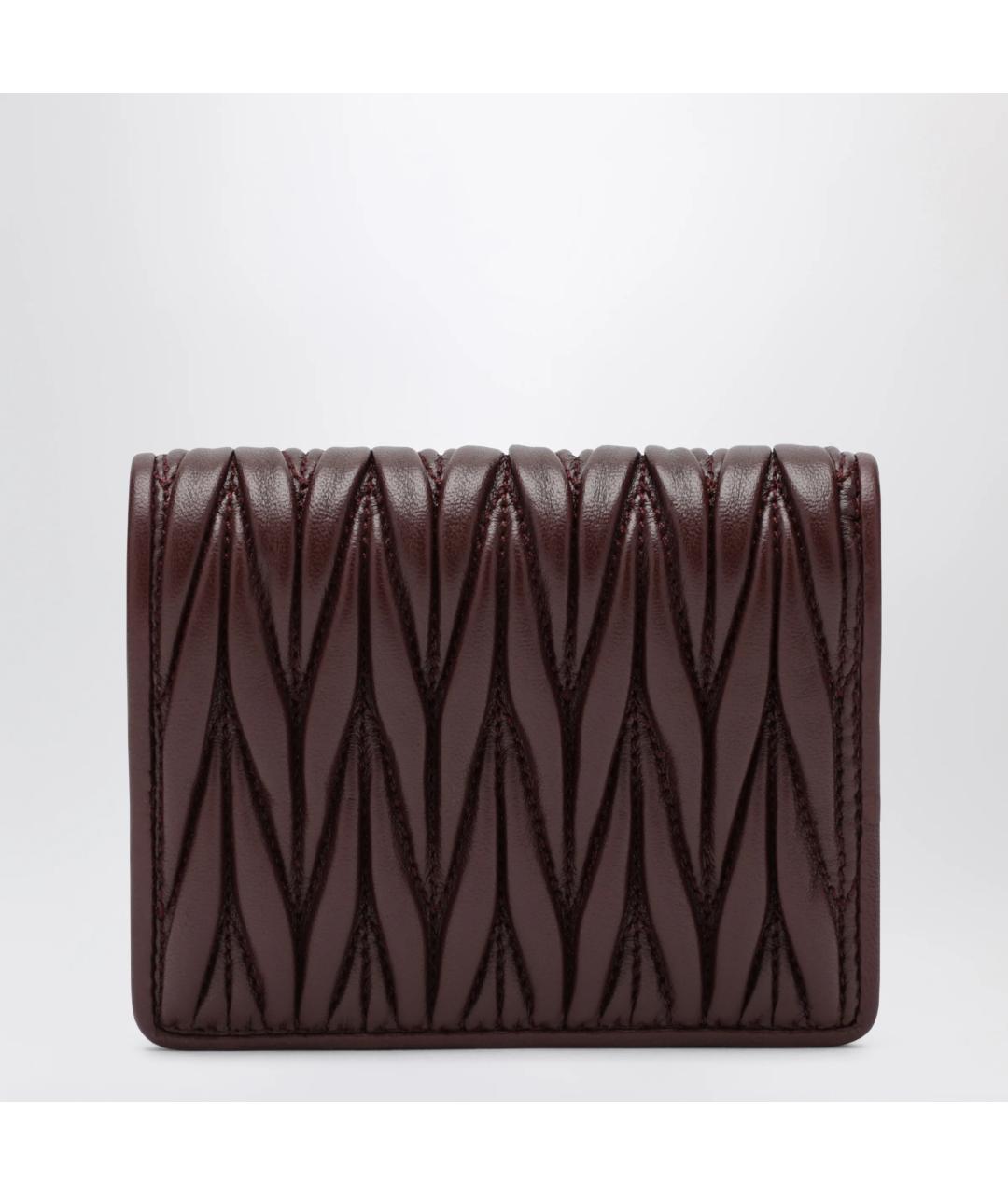 MIU MIU Бордовый кожаный кошелек, фото 2