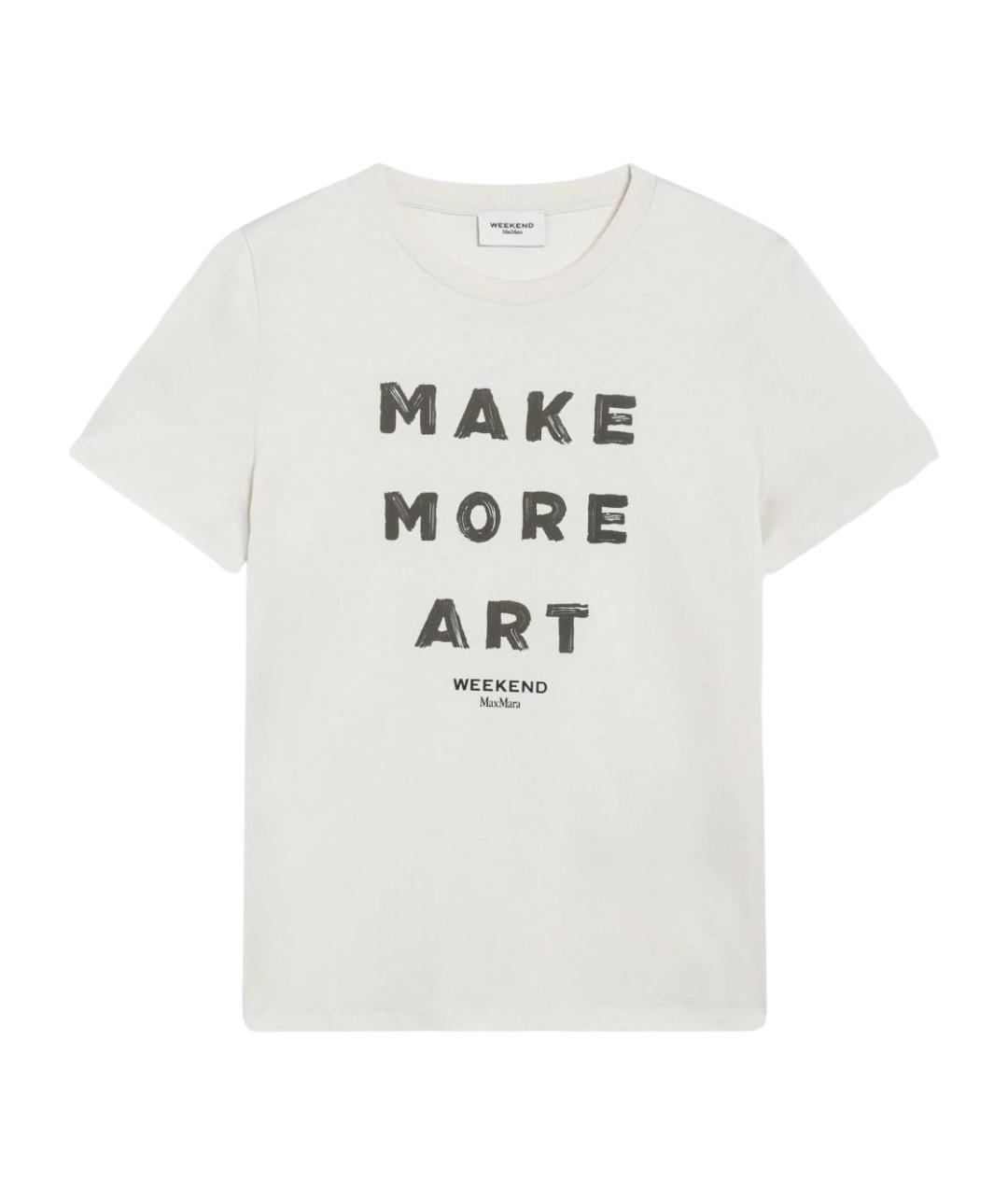 WEEKEND MAX MARA Бежевая хлопковая футболка, фото 1