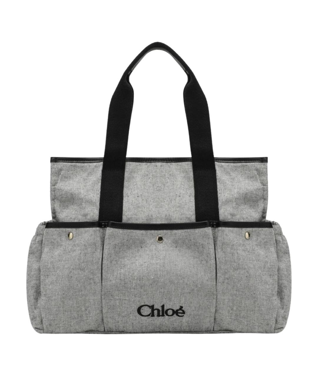 CHLOE Серая тканевая сумка для мамы, фото 1