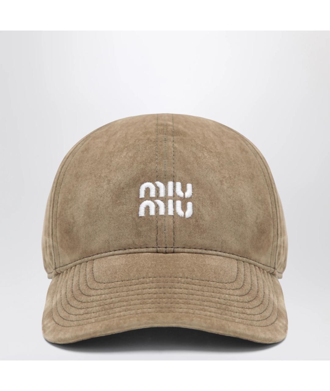 MIU MIU Бежевая хлопковая кепка, фото 3