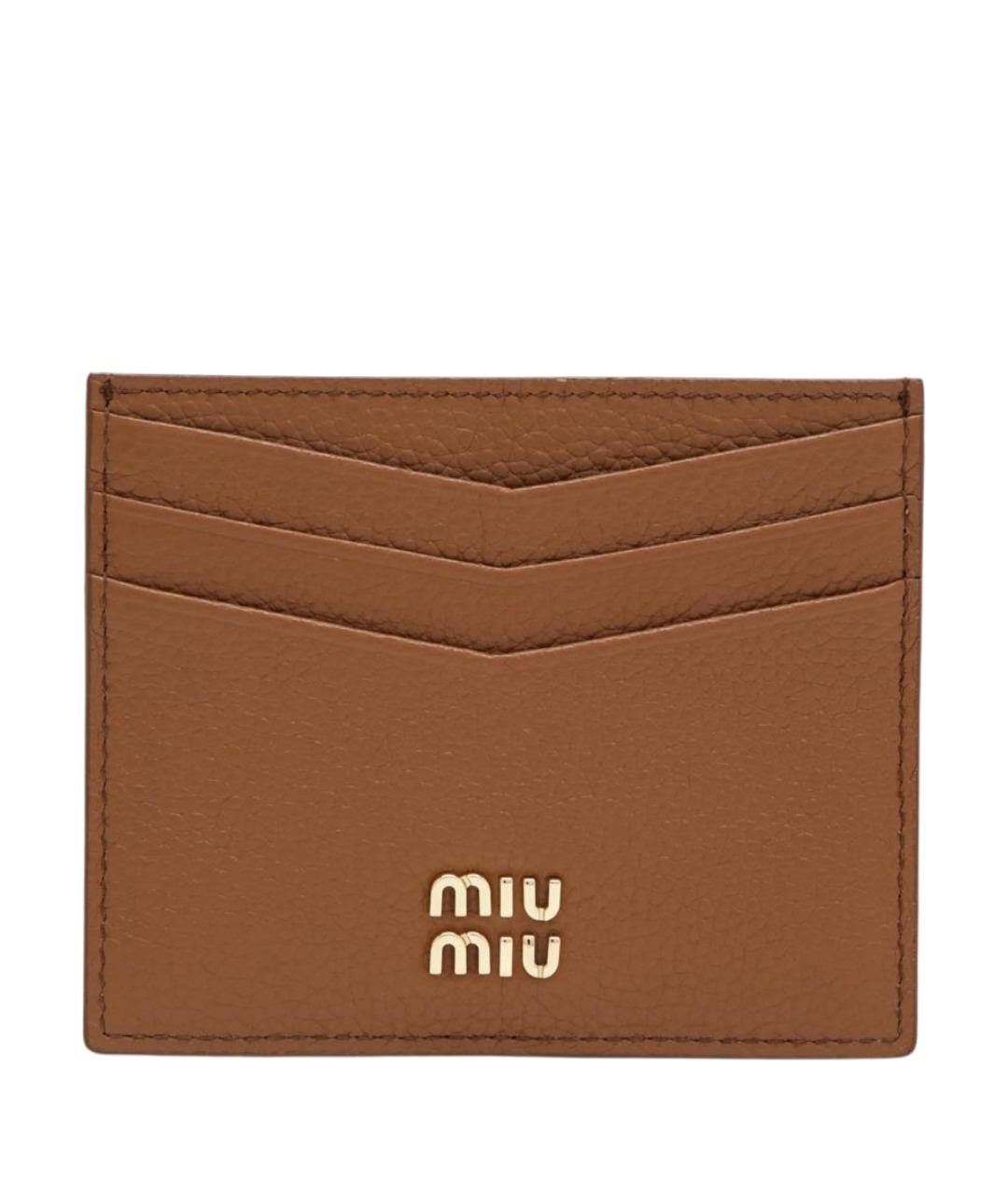 MIU MIU Коричневый кожаный кардхолдер, фото 1