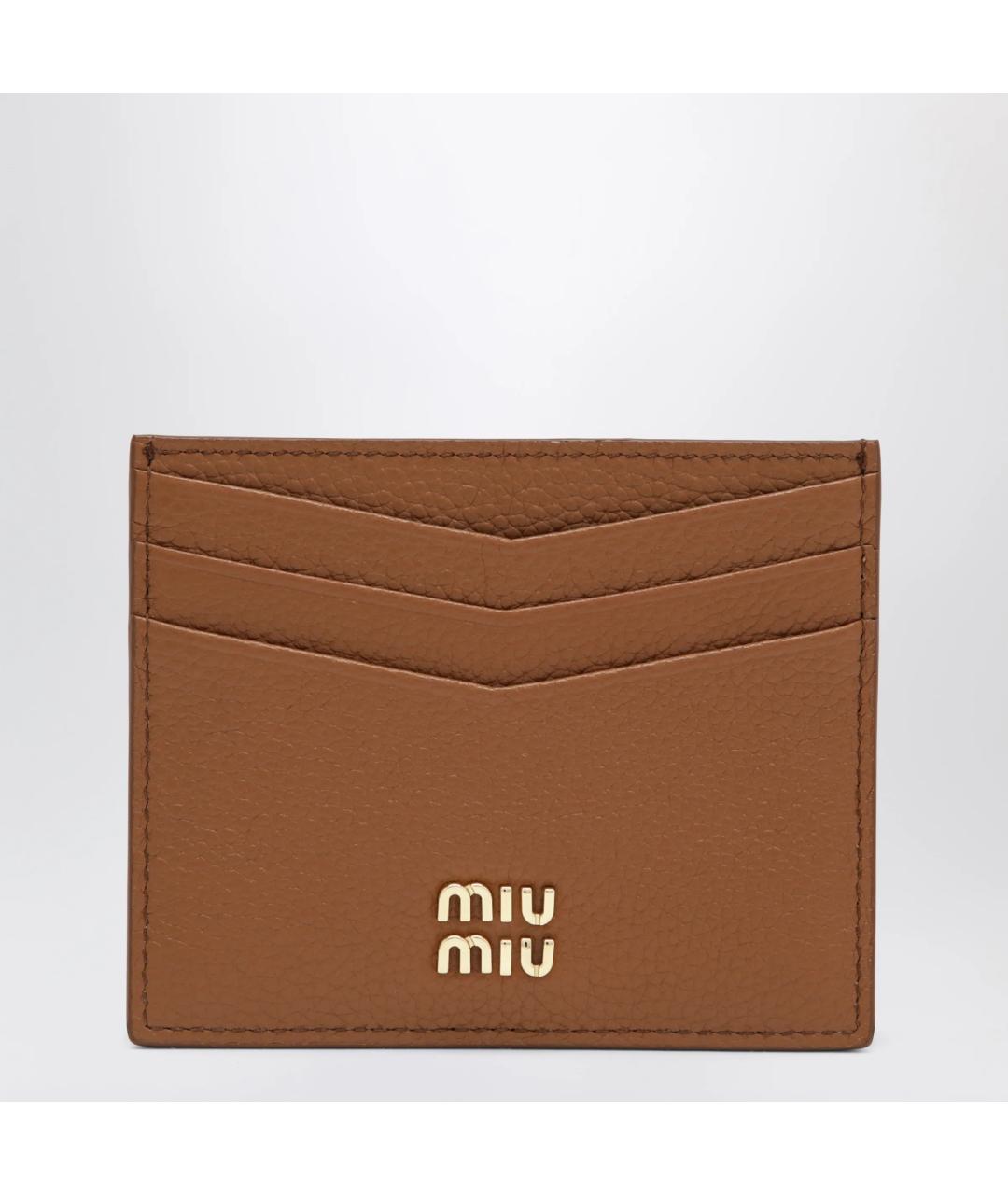 MIU MIU Коричневый кожаный кардхолдер, фото 3