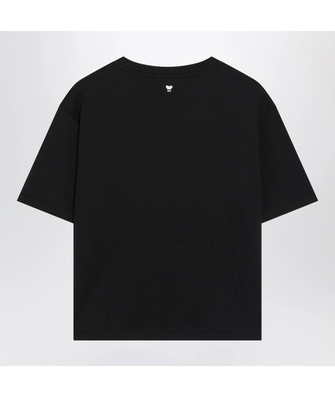 WEEKEND MAX MARA Черная хлопковая футболка, фото 2