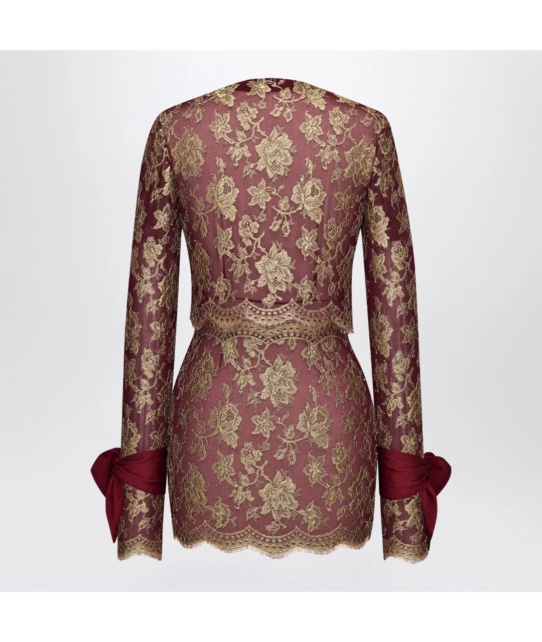 SAINT LAURENT Бордовое шелковое вечернее платье, фото 2