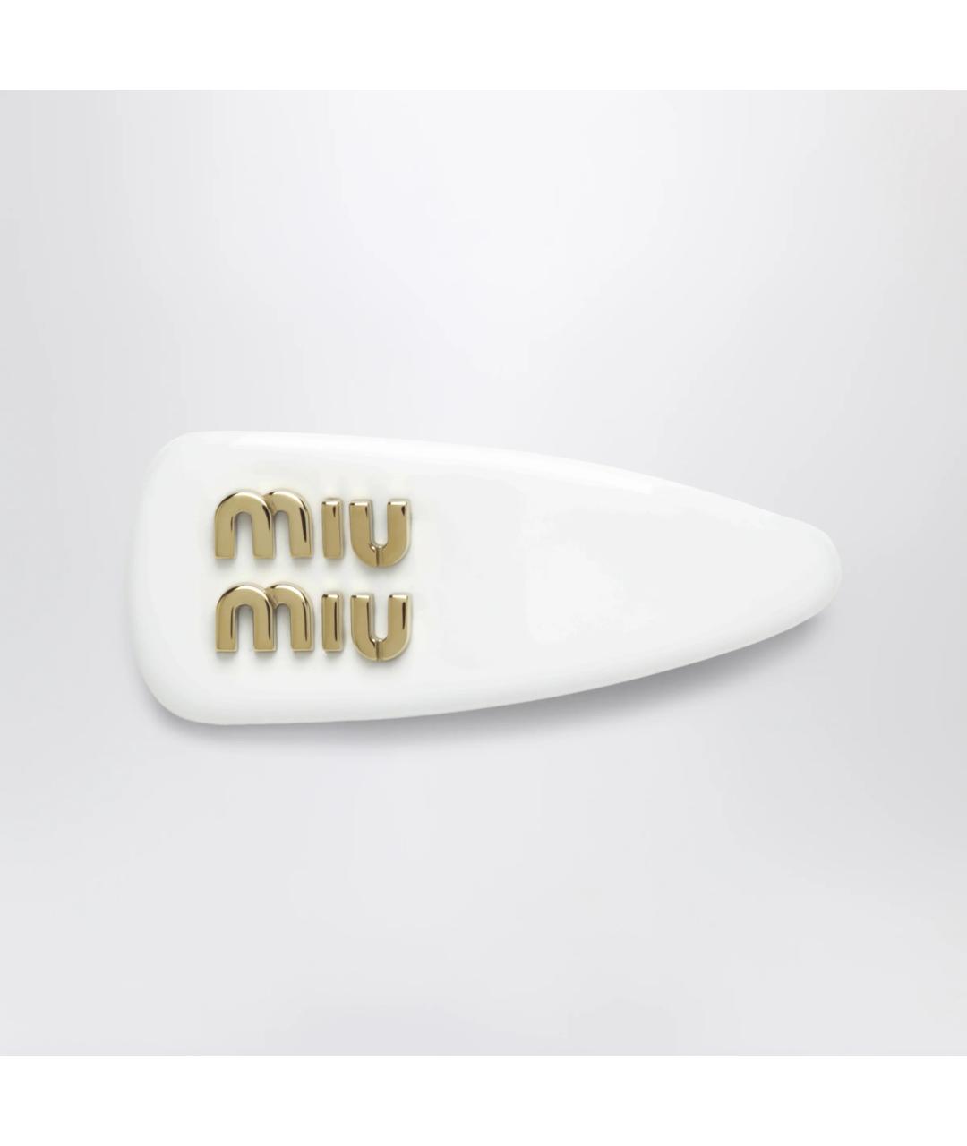 MIU MIU Белая заколка, фото 3