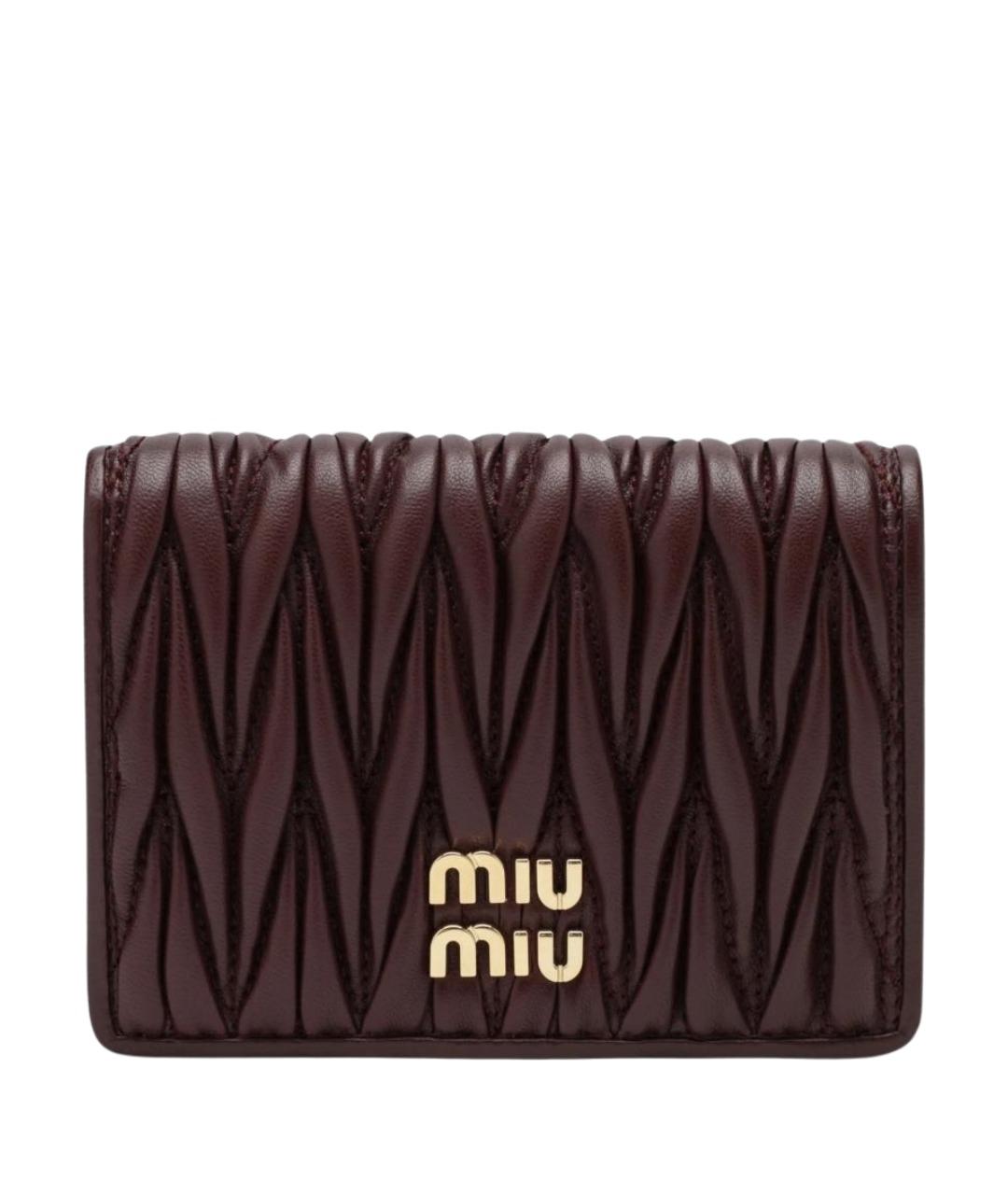 MIU MIU Бордовый кожаный кошелек, фото 1