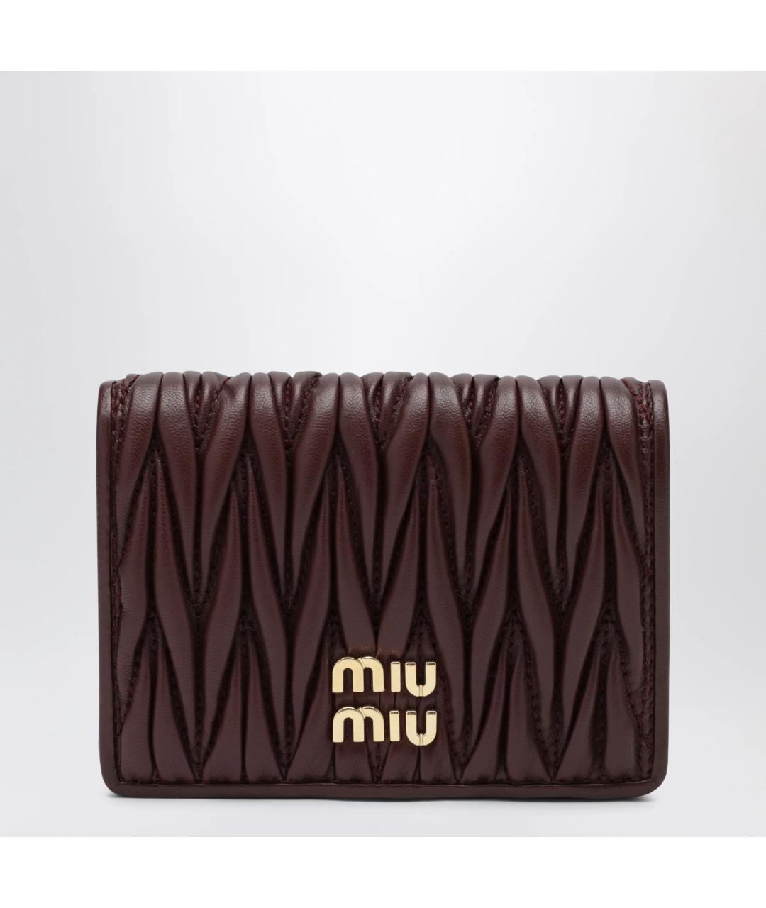 MIU MIU Бордовый кожаный кошелек, фото 3