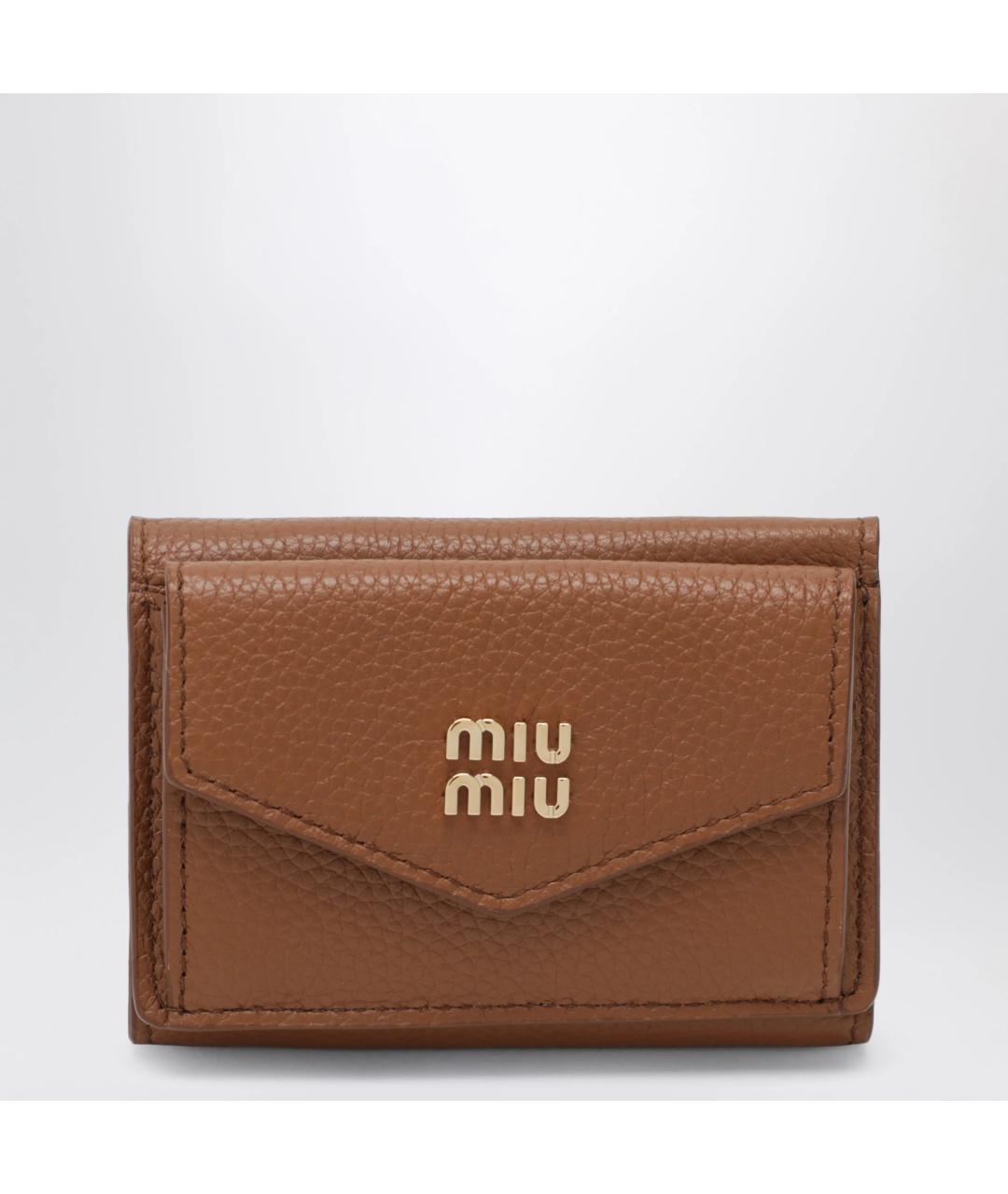 MIU MIU Коричневый кожаный кошелек, фото 3