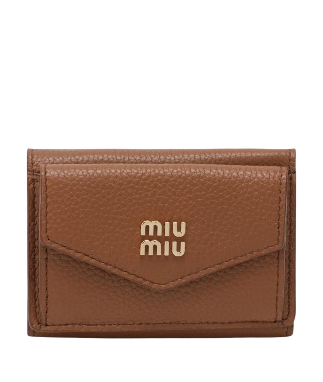 MIU MIU Коричневый кожаный кошелек, фото 1