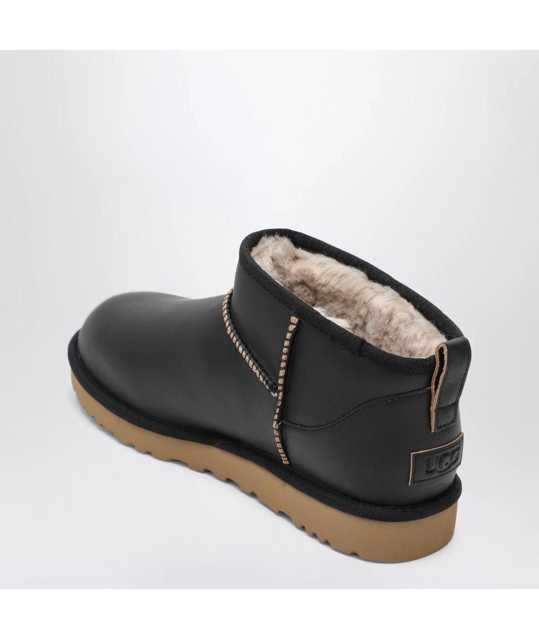 UGG Черные кожаные низкие ботинки, фото 2