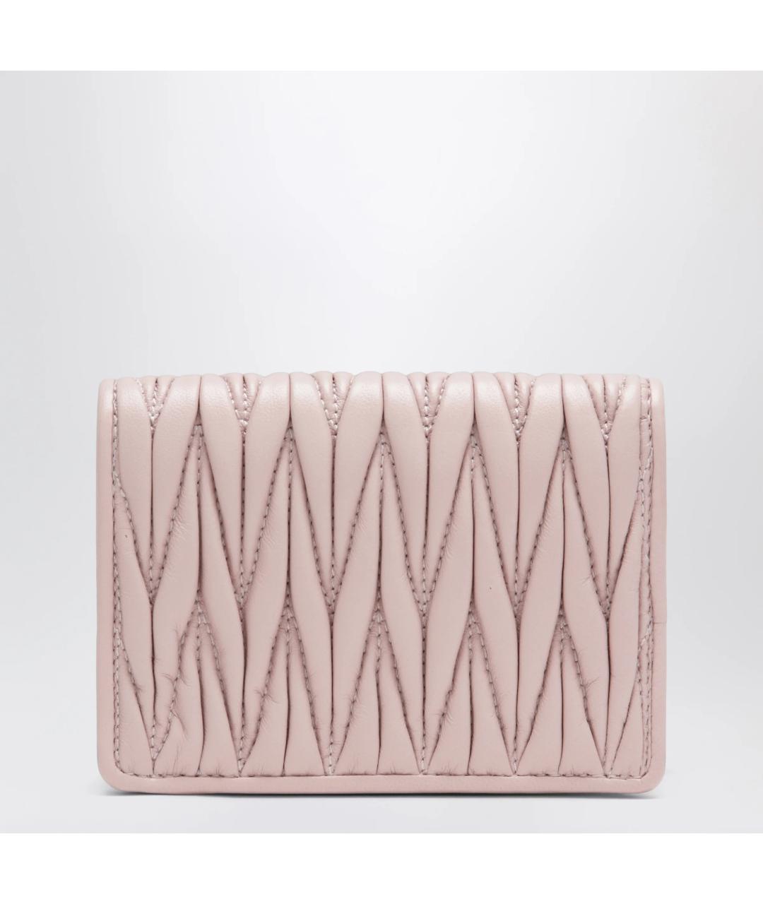 MIU MIU Розовый кожаный кошелек, фото 2