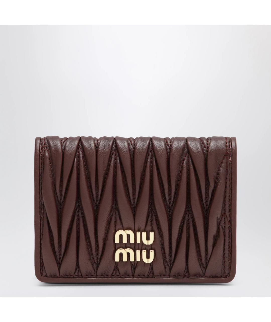 MIU MIU Бордовый кожаный кардхолдер, фото 3