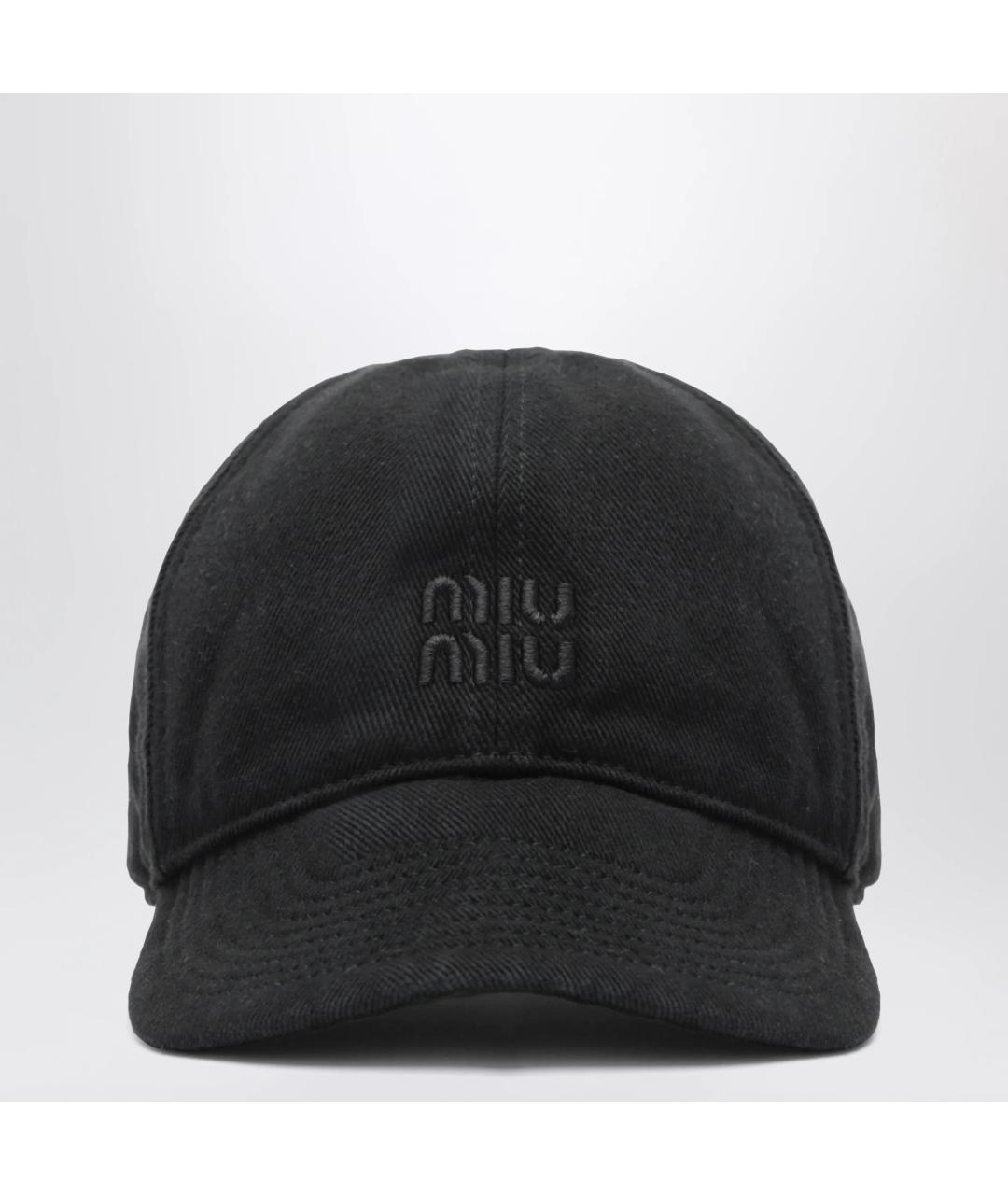 MIU MIU Черная хлопковая кепка, фото 3