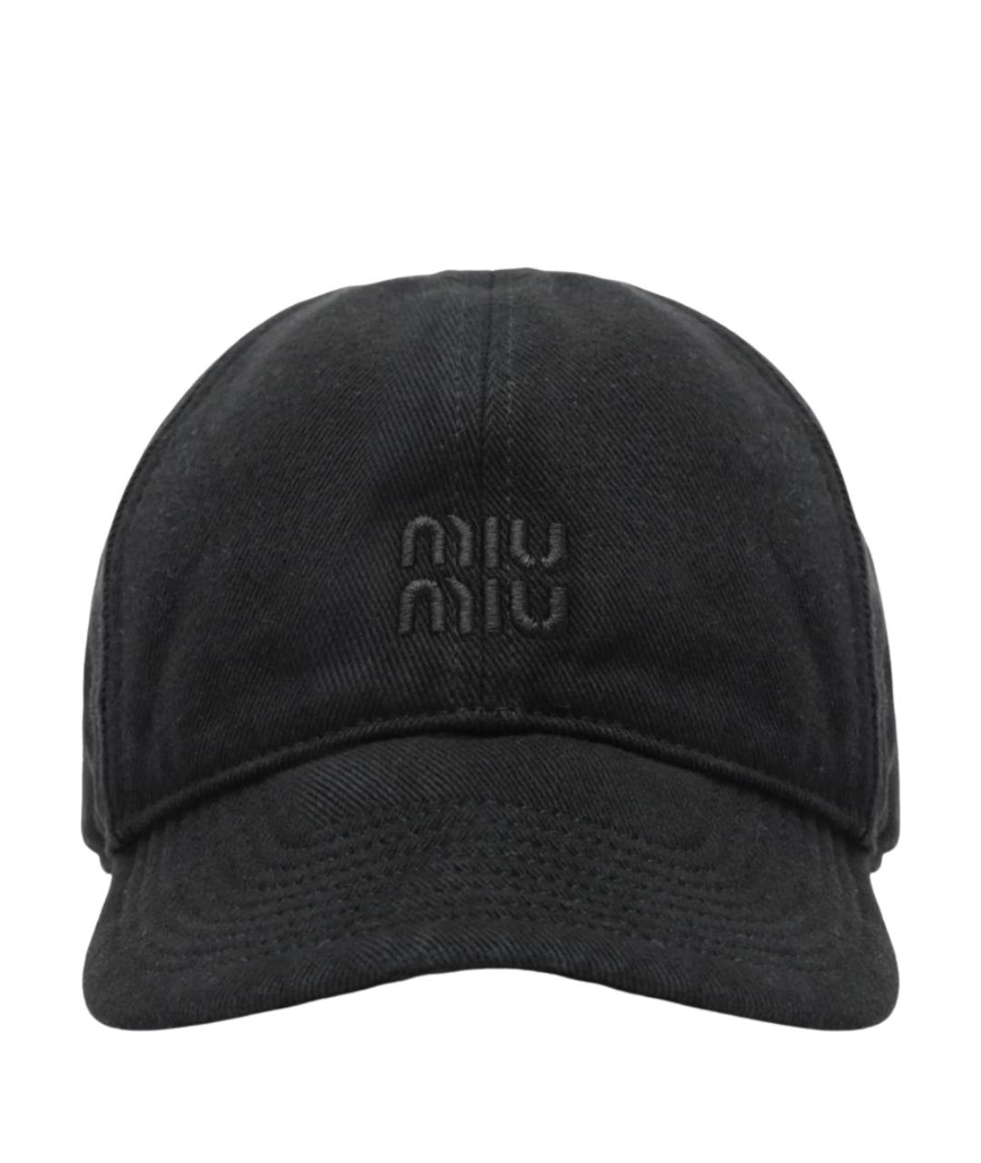 MIU MIU Черная хлопковая кепка, фото 1