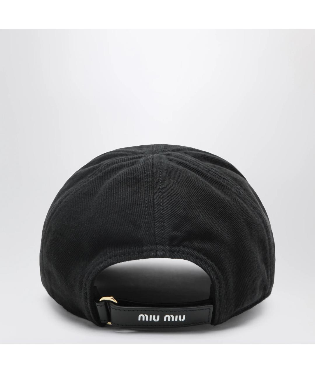 MIU MIU Черная хлопковая кепка, фото 2