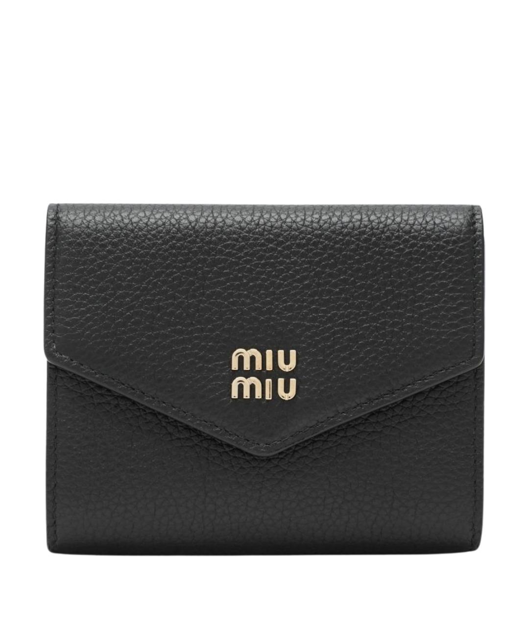 MIU MIU Черный кожаный кошелек, фото 1